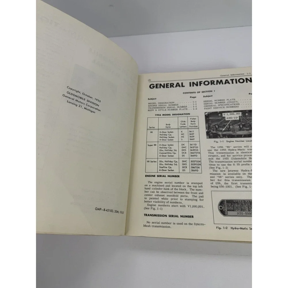 1956 Oldsmobile Shop Manual Super 88 Ninety-Eight GM Service Repair Original